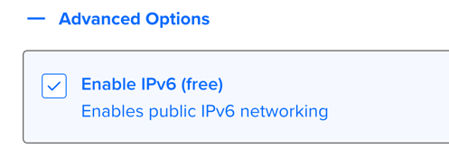 Enable IPv6 checkbox