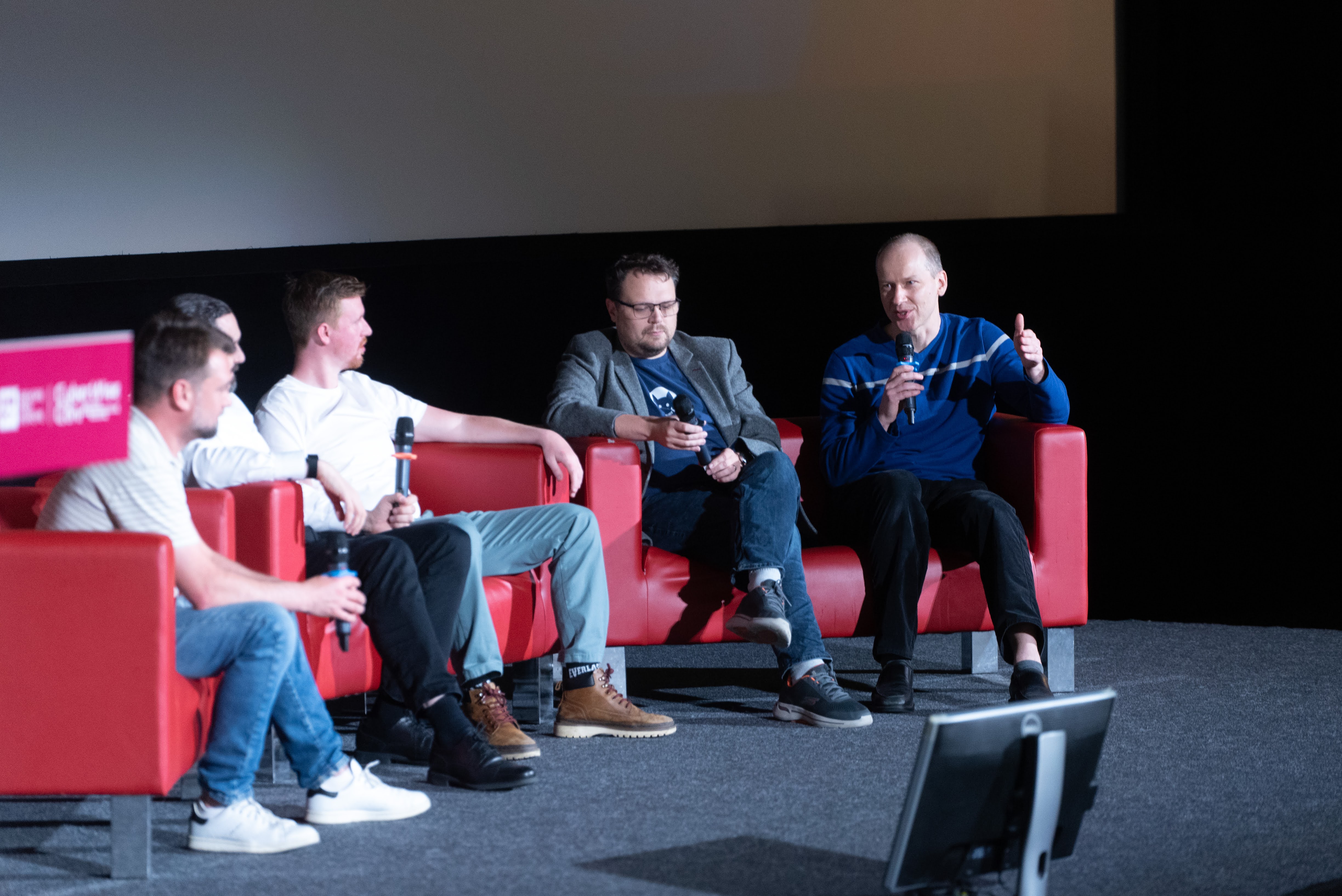 Victor speaking at the panel.